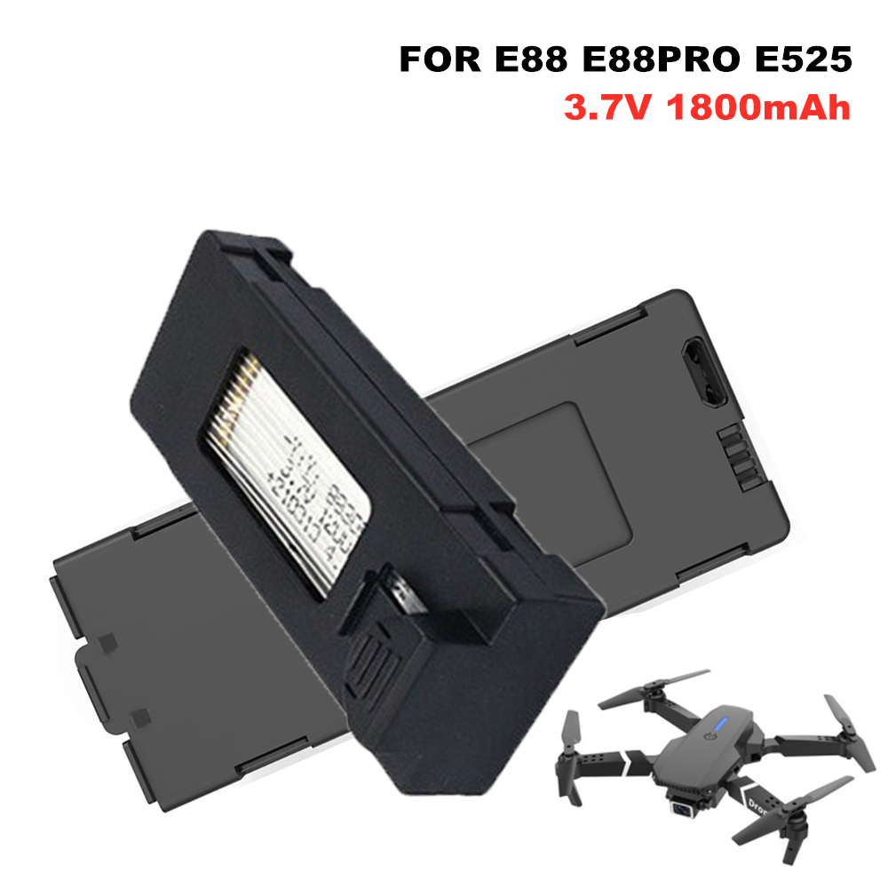 Eachine Drone E58 - แบตเตอรี่ลิเธียม E88 3.7V 1800mAh ชาร์จได้สำหรับโดรนอาร์ซี E88PRO
