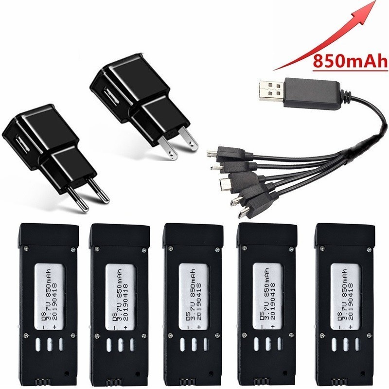 Eachine Drone E58 - (5-In-1) 3.7V 850MAh Lipo แบตเตอรี่ชุดเครื่องชาร์จสำหรับ E58