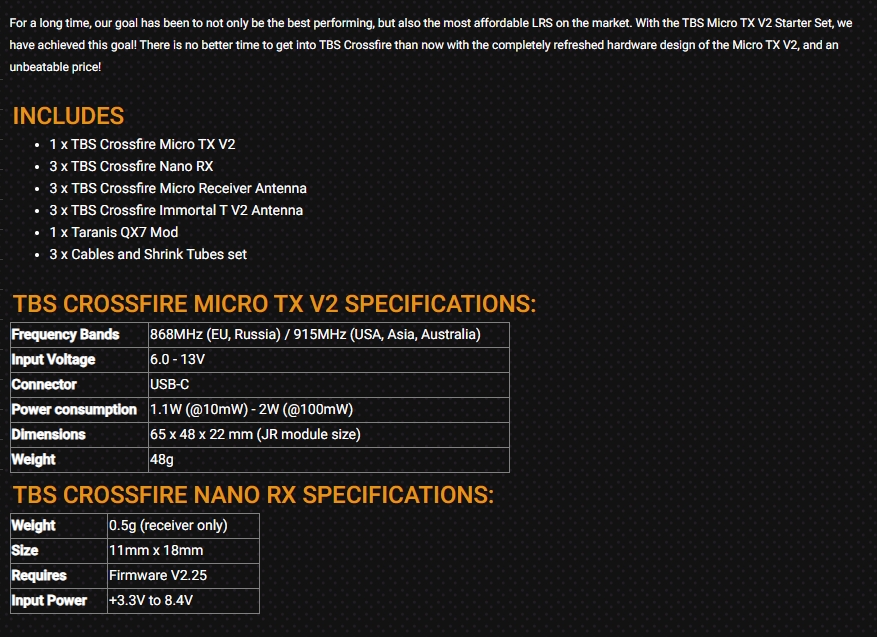 ชุดเริ่มต้น TBS CROSSFIRE MICR - Tbs Fpv Crossfire บทวิจารณ์และราคา