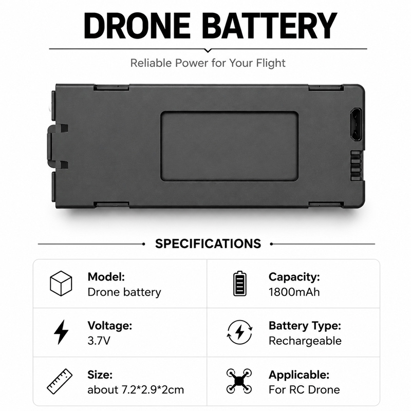 แบตเตอรี่ลิเธียม E88 3.7V 1800 - Eachine Drone E58 บทวิจารณ์และราคา